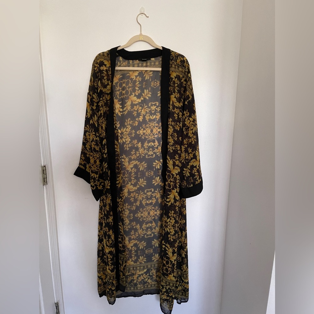 Royal Print Sheer Cardigan Long